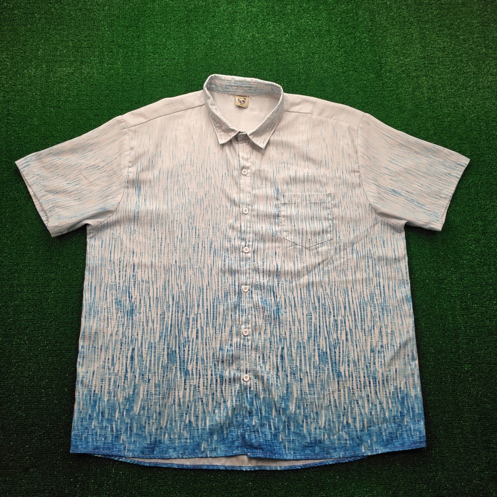 Hardaddy Shirt Mens 2XL Abstract Rain Ombre Button Up Summer Beach Casual